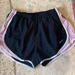 Nike black with pink running shorts